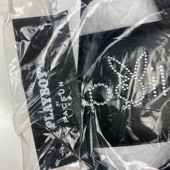 NWT Playboy By PacSun Women's Black Spoiled Slide Sandals Black - Picture 9 of 9